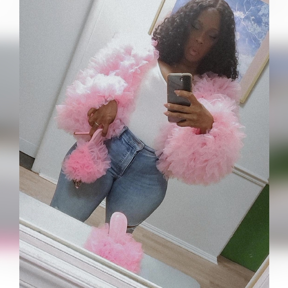 Fluffy Pink Jacket and Booties Set - Picture 5 of 5